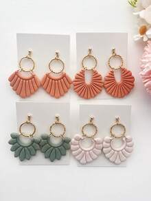 Boho linjer former mjuk lerform, retro präglingsset polymerlera utskärare, lera örhängesutskärare för polymerlera smyckestillverkning, polymerlera örhängesstämpelverktyg, lera smyckestillverkningssats, lera örhängesformar, gör-det-själv örhängespresent - Rosa - Visa 9