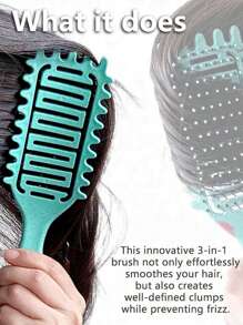 Cepillo definidor de rizos, cepillo para cabello rizado, cepillo de estilo para definir rizos, para peinar y dar forma a los rizos en todos los estilos de cabello para reducir el jalón, cepillo de cabello, peine, herramientas de cabello, productos y accesorios de cabello para barbería, salón de belleza y viaje