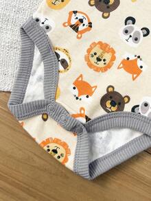 4件套婴儿男女宝宝0-12个月纯棉休闲短袖可爱卡通连体衣四季皆宜 - 彩色 - 查看 6