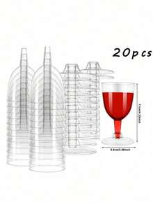 20pcs Mini Dessert Cup Clear Parfait Appetizer Cup Small Serving Bowl, Plastic Small Dessert Cups, Clear Plastic Cups Without Spoon, Reusable Mini Dessert Cup, Party Supplies, Cups Plastic Travel For Cakes, Ice Cream, Tasting, Party, Buffet, Wedding, Picnic Party, Ramadan, Party Supplies, Cups Plastic (Without Spoon) - Multicolor - View 8