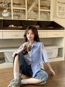 Women Blouses - Màu xanh lam - Xem 4