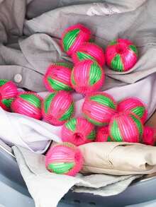 1个/4个随机宠物除毛洗衣清洁球，织物除毛剂，猫狗毛发去除剂，洗衣清洁球，家用清洁球，适用于洗衣机，尼龙洗衣球 - 彩色 - 查看 3