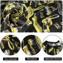 Professional Salon Hair Cutting Cape With Adjustable Neck Strap, Waterproof & Reusable Barber Cape For Men Women Kids, Black Hairdressing Cape With Built-In Neck Duster Brush For Home Salon Use - In hoa màu vàng - Xem 3