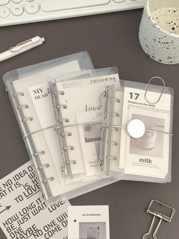 A6A7M5 Binder Drievoudige Binders 5 Ring 6 Ring Budget Binder Navulbaar Notitieboek Shell Bandage Contant Geld Vulling Persoonlijke Planner Contant Geld/Kaarten Organizer Voor Dagelijks Kantoorgebruik