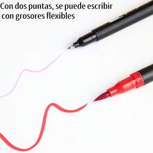 Plumones Doble Punta Pincel De 72 Colores, Plumones Para Colorear No Tóxicos, Ideales Para Niños Y Adultos, Marcadores Como Regalo Para Colorear Libros, Caligrafía, Lettering Y Cómics (negro, 72) - Negro - Ver 7