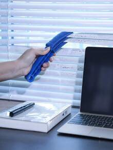 1pc Detachable And Washable Air Conditioner Outlet Gap Dust Removal Brush, Fan Cleaning Artifact, Blinds Cleaning Brush, Car Air Conditioning Gap Brush, Blind Spot Gap Cleaning, Three-In-One Multifunctional Cleaning Brush, Cleaning Hard-To-Clean Places, Dual-Use For Home And Car - Blue - View 8