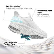 Women's Slip On Walking Shoes Running Comfortable Tennis Breathable Non Slip Athletic Gym Workout Cross Training Sneakers - trắng - Xem 10