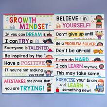 Lachilly 16PCS Growth Mindset Poster Kids English Early Educational Learning Tool Children Preschool Inspirational Quotes Positive Affirmations To Encourage Learning Boost Confidence Develop A Growth Mindset Poster Perfect Classroom Or Home Decor - Multicolor - View 7
