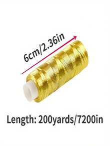 1pc/2pcs Metallic Gold & Silver Color Thread - 200 Yards, Brilliant & Shiny, Suitable For DIY Sewing, Embroidery And Patchwork Crafts - Multicolor - View 4