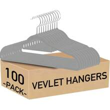 100/60/20/10/5 Packungen Premium Samtkleiderbügel mit Krawattenhalter - rutschfeste und belastbare Kleiderbügel (42cm), 360° drehbare Haken für Jacken, Hoodies, Pullover - platzsparende Samt-Anzugbügel