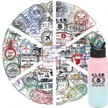 60pcs Vintage Postmark Waterproof Cartoon Stickers Pack - Retro Doodle Art Aesthetics For Suitcase Water Bottle Phone Laptop Skateboard Luggage Party Decoration,School Supplies,Back To School