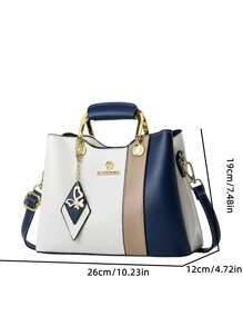 1pc Elegant Mom Shoulder Handbag With Top Handle And Crossbody Strap