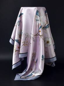 1 Stück Boho-Stil bedruckter eleganter Schal, Tuch, Haarband für Frauen, aus Seidenstoff, geeignet für den täglichen Gebrauch