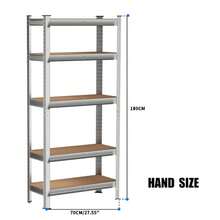 Royalswill Heavy-Duty Utility Shelving, 150 Cm/180 Cm Screwless Storage Rack, Industrial Storage Rack, Supermarket Display Rack, Super Strong Load-Bearing Capacity, Adjustable Storage Layers, Suitable For Living Rooms, Kitchens, Garages, Workshops, Supermarkets And Shops. - Silver - View 12