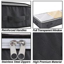 4 Pack 90L Large Underbed Storage Bag Clothes Zipped Organizer Fabric Storage Bags - Grey - View 6