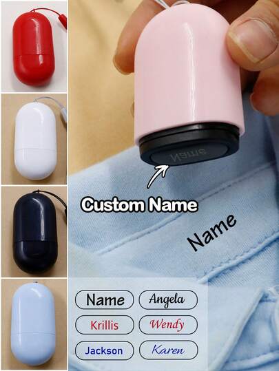 Sello personalizado con nombre, útiles escolares para niños, sello de firma personalizado, sello de nombre de cápsula personalizado para ropa, sellos personalizables para niños, regalos de papelería escolar para estudiantes, regalos de cumpleaños, adecuado para firma de trabajo, 3 colores de tinta, lindo, multiusos, oficina, sobres, mochila escolar, invitación, aniversario, maestro, niño, niña, multifuncional, ornamental, moderno, personalizado, único, para aniversarios, para el Día de San Valentín, para el estreno de una casa, ambiente cálido, gracia invernal