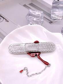 Creative Simulated Bandage Metal Tassel Brooch, Unisex Fashionable Hiphop Street Style Pins Apparel Accessory