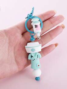 Cute Doctor & Nurse Keychain, Cartoon Soft Silicone Texture, Perfect Gift For Nurses Bag Charms Car Accessories Teacher Friend Sister Gift Ideas