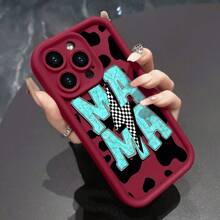 1pc TPU High-Edge Anti-Drop Design With MAMA Letter Printing Anti-Drop And Shockproof Full-Cover Mobile Phone Case Suitable For Iphone16pro Max/16pro/16plus/16/15/14/13/12/11/XSMAX/XS/XR/Galaxy S22plus/S23ULTRA/S24FE/S25 EDGE Is Cute And Fashionable, And Is A Good Choice For Various Festivals