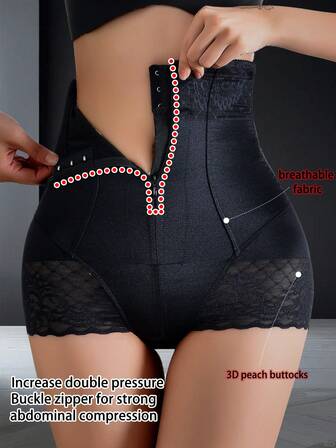 High Waisted Zipper Control Top Tummy Shaper Shorts For Women, Post Pregnancy Slimming Butt Lifting Shapewear Panties