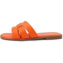 Dressy Summer Flat Sandals With Square Open Toe - Orange - View 10