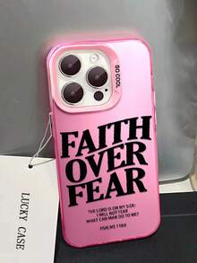 1 pieza de letras negras personalizadas compatible con Apple Phone 16/15/14/13/12/11/ProMax/Pro/Plus/Xs Max/XS/X, compatible con Sam Galaxy S22/S23/S24/S25/Plus/FE/Edge/Ultra Prevención de caídas Anti-choque, Antideslizante, Anticaída, Protección de lente de cámara, Teléfono de silicona antidesgaste - Rosa - Ver 5