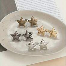 1對/2/3/4/6/8對可調節腰帶扣帶，無需縫製，可拆卸牛仔褲腰部延長扣，金屬延長扣鈕扣，星形腰帶收緊扣，適用於牛仔褲、裙子、長褲、領口針，男女皆適用，金屬材質，時尚可拆卸褲子夾，適合女孩、學生及送給母親的禮物 - 銀色 - 查看 12