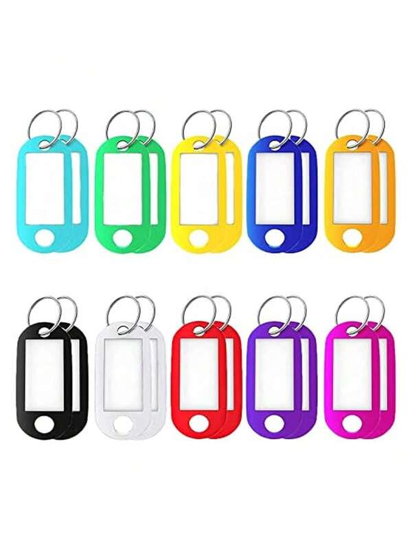50pcs Of Randomly Colored Keychains With Loops And Labels, Plastic Key Accessories To Prevent Key Loss, Luggage Tags, Car Accessories, Handbag Accessories, Luggage Accessories, Backpacks, Home Decor Identifiers/Keytags