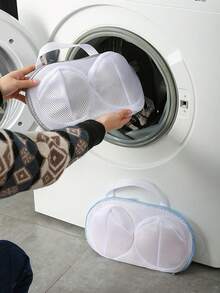 1pc Bra Wash Bag Set Of Laundry Washing Bags With Premium Zipper For Bra Foldable Mesh Lingerie Specific Bra Cover, Anti Deformation Underwear Washing Bag, Bra Washing Bag.For Bedroom Dorm For Bags Bra Washer Protector For Washing Machine - Multicolor - View 8