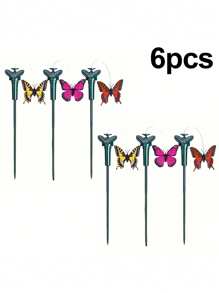 6pcs Simulated Solar Colorful Butterfly Garden Decoration Stakes, Outdoor Decorative Ground Plugs, Solar-Powered, Energy-Saving And , Battery-Free, Can Be Powered By No. 7 Batteries, Electric Hummingbird Decoration, Suitable For Landscape Decoration Of Gardens, Terraces, Manors, And Flower Beds