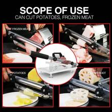 Cortadora manual de carne congelada, cortadoras de carnes de acero inoxidable para carne de res y carne, máquina cortadora de alimentos para cocinar en casacuchillo de cocina para uso en el hogar, olla caliente Shabu
