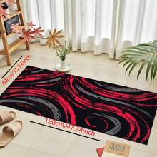 1 pieza Alfombra de cocina antideslizante de silicona con patrón abstracto minimalista fluyente impresa, tapete de piso, alfombra de entrada, alfombra rectangular impresa en 3D, apta para sala de estar, dormitorio, pasillo, baño, lavandería - Alfombra de poliéster, para decoración del hogar interior y exterior