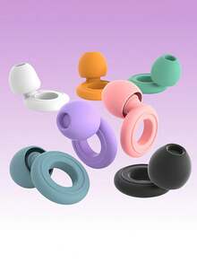 Tapones de silicona, tapones de oído aislantes de ruido, tapones de oído impermeables para nadar, tapones de oído de silicona reutilizables para dormir y nadar, reducción de ruido, tapones de oído para dormir y aislamiento de ruido, anti ronquidos, excelentes para dormir y estudiar, super aislamiento de sonido, reducción de ruido, tapones de oído para dormir, descanso en la oficina, tapones de oído aislantes de ruido para dormir, suministros para la siesta, suministros de viaje - Viene con dos pares de tapones de oído