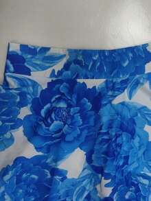Elegant Blue And White Printed Skirt Fashion Suit - Blue - View 5