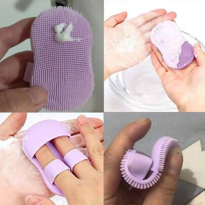 Cepillo de limpieza facial de silicona, dispositivo de cepillo de lavado facial, cepillo limpiador facial y cepillo para limpiar los dedos, limpiar poros, pincel para eliminar puntos negros