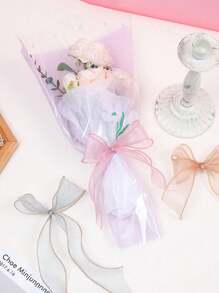 10/50Yards Sheer Chiffon Ribbon Organza Satin Ribbons For Gift Wrapping Decoration Christmas Wedding Birthday Party Bouquets Wreath Sewing Supplies