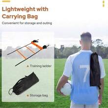 1pc Agility Ladder Speed Training Equipment, Suitable For Soccer Training, Footwork, Coordination And Explosiveness, Applicable For Field, Sand, Home Workout And Gym - Orange - View 7