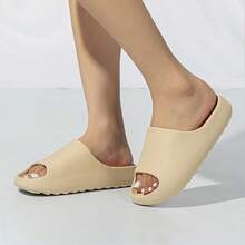 Cloud Slides For Women And Men, Platform Slides Slippers, Non-Slip Quick Drying Soft Lightweight Shower Shoes, Thick Sole Open Toe Slides Sandals For Indoor & Outdoor - Beige - View 5