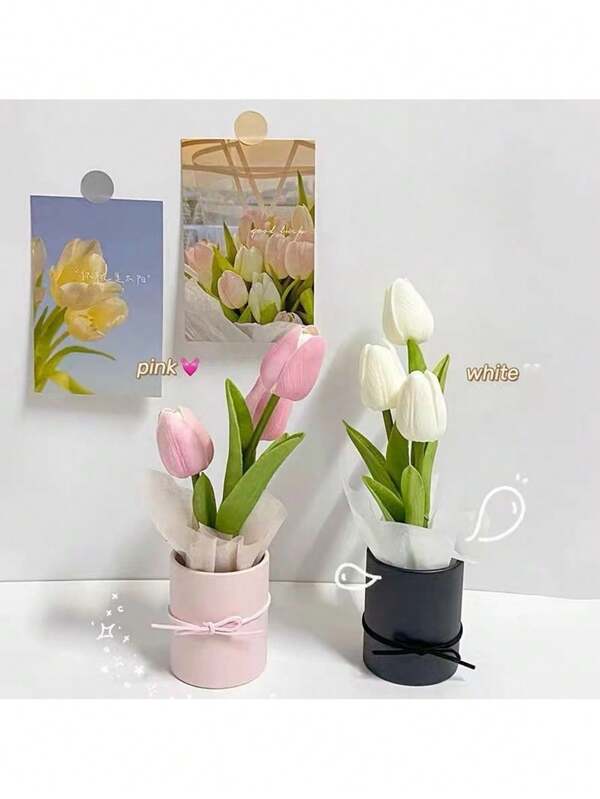 1 طقم من باقة الزهور الصناعية من الزنبقيات متضمنة دلو بلاستيكي وورق تغليف و3 زنبقيات ، دلو صغير لعناق الزنبقيات، صندوق زهور صغير، مناسب لهدايا الأمهات، هدايا عيد الأم، هدايا عيد الحب، هدايا أعياد الميلاد، باقة يدوية، ديكور طاولة طعام المنزل، هدايا عيد ميلاد للنساء، هدايا عيد الحب، هدايا تخرج