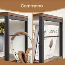Libreria a 6 livelli, Scaffale Portaoggetti, 30 x 120 x 172,5 cm, Stile Industriale, per Soggiorno, Studio, Balcone, Cucina, Marrone Vintage e Nero - colore granata - Visualizzare 4