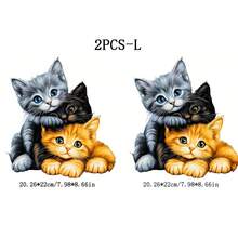 可爱猫咪乙烯基贴纸 - 卡通猫咪贴纸，适用于 T 恤、毛衣、包包、枕头 - DIY 生日礼物，男女通用，持久粘性装饰贴纸，非常适合手工艺者 - 彩色 - 查看 7