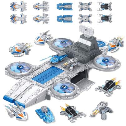 Jumbo Space Toys With Space Shuttle, Fighters, Tanks, Exploring Vehicle, Educational Learning Toys For Kids Ages 3-12 (ASTM Certified)