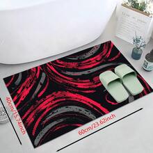 1 pieza Alfombra de cocina antideslizante de silicona con patrón abstracto minimalista fluyente impresa, tapete de piso, alfombra de entrada, alfombra rectangular impresa en 3D, apta para sala de estar, dormitorio, pasillo, baño, lavandería - Alfombra de poliéster, para decoración del hogar interior y exterior