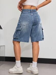 Women's Pocket Design Casual Denim Shorts