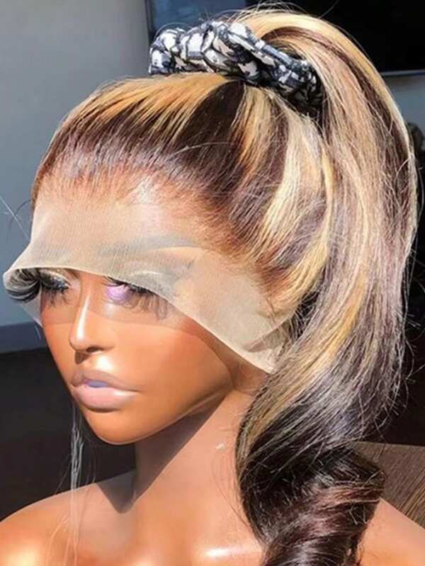 Hidden Strap Water Wave 360 Glueless Wigs Human Hair Pre Plucked Highlight Ombre Straight Honey Blonde Pre Bleached Human Hair Wig With Drawstring Kinky Curly Wet And Wavy Transparent Full Lace Front Wigs Human Hair