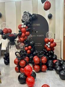 Bộ 116 bóng bay cao su màu đỏ, thích hợp cho đám cưới, sinh nhật, tiệc chia tay cuộc sống độc thân, kỷ niệm, tốt nghiệp, lễ hội hóa trang, lễ rửa tội, tiệc hồ bơi, tiệc chủ đề mùa hè, trang trí phòng khách, trang trí phông nền tiệc - Đỏ - Xem 11