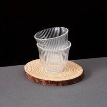 Bộ 6/8/12 chiếc cốc thủy tinh tròn đựng trà - Có thể tái sử dụng, không chì, có thể tái sử dụng, họa tiết sọc, đa năng, có thể giặt bằng máy - Bộ đồ uống thanh lịch thích hợp sử dụng tại nhà - Nhiều màu - Xem 4