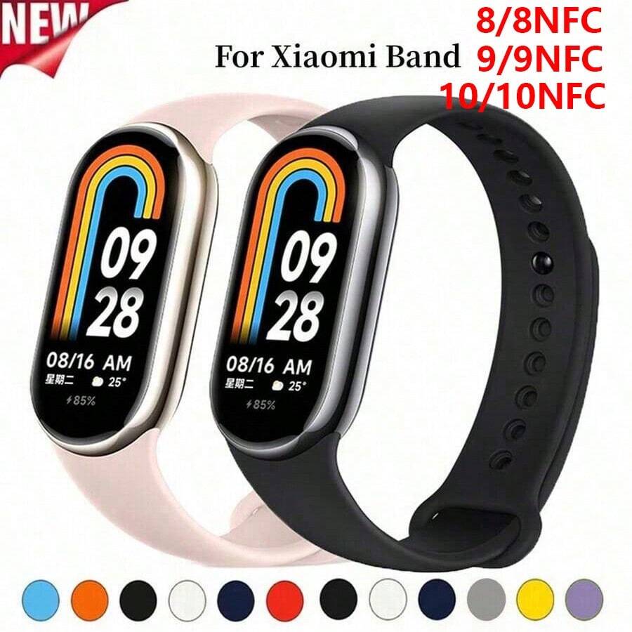 Armband kompatibel mit Xiaomi Mi Band 10/9/8 Silikon Ersatz Armband mit Schnellverschluss, Mi Band 8 Armband, Mi Band 10/9/8 NFC Smartwatch Zubehör