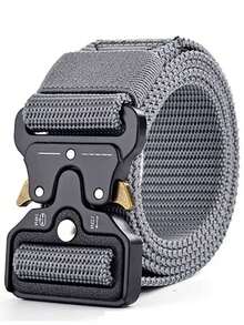 帆布腰带，男士快拆户外运动裤腰带，休闲工作裤腰带，理想的情人节礼物之选，适合休闲、商务、男友、丈夫、父亲等男士场合，日常穿着，时尚百搭，适合青少年、户外、度假、运动、旅行、街头、波西米亚风、复古秋季、万圣节等秋冬季配饰，适合青少年、青年、男士，休闲、户外、运动、度假、毕业礼物、生日礼物、日常穿着 - A - 查看 5