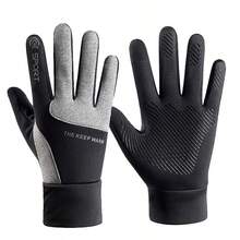 Guantes térmicos de invierno a prueba de agua y viento, con pantalla táctil, antideslizantes y con calefacción para mantener las manos calientes para senderismo, conducción, running y ciclismo